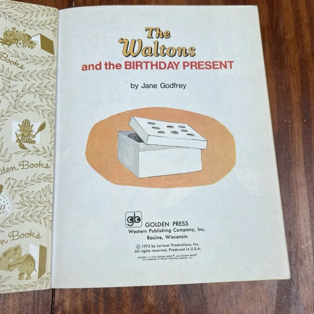 Vintage Little Golden Book The Waltons and the Birthday Present 1970s TV Tie-In